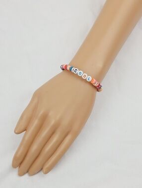 Handmade Clay Bead Multi Color Cool Bracelet